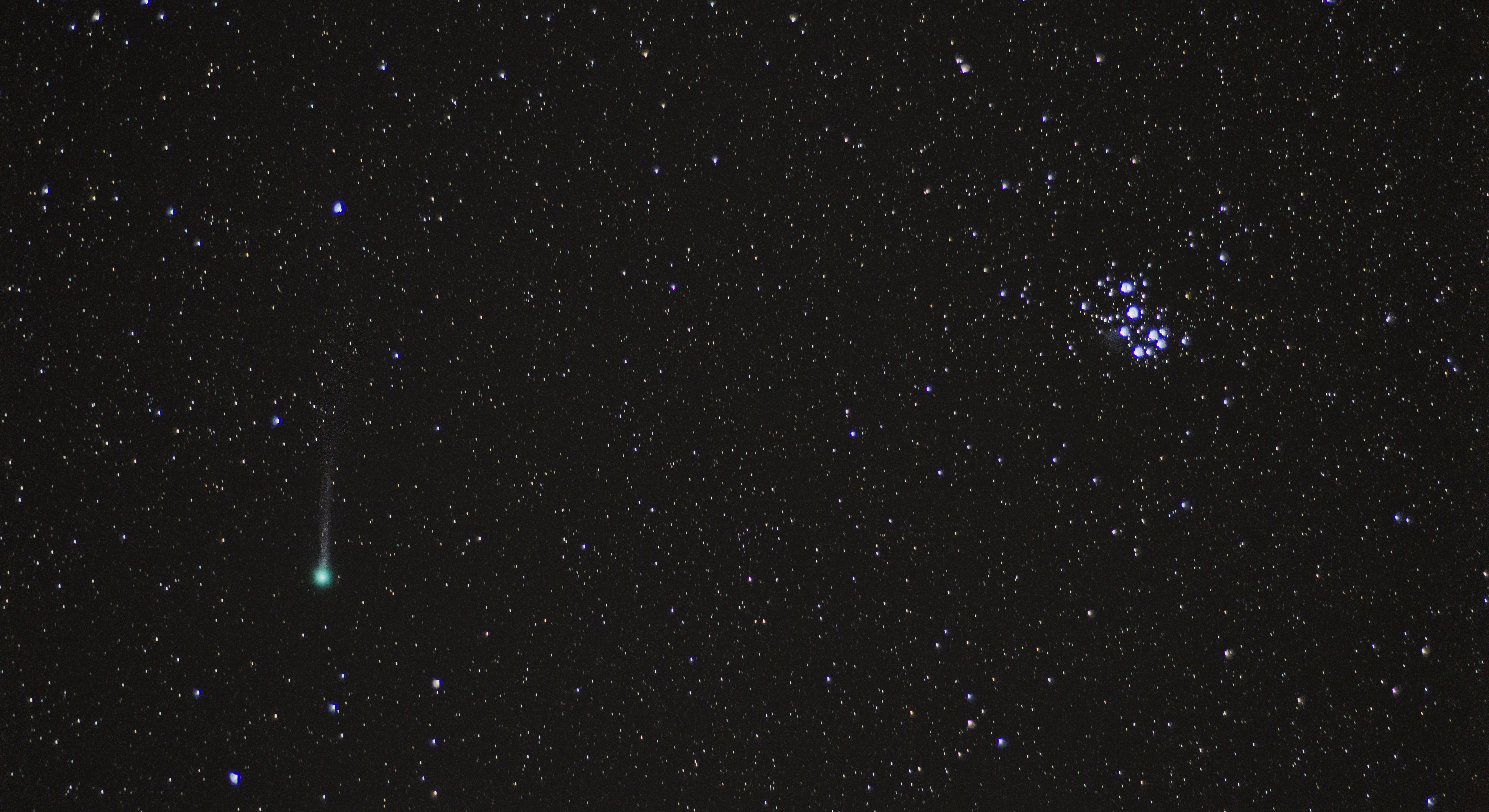 Comet Lovejoy and Pleaides